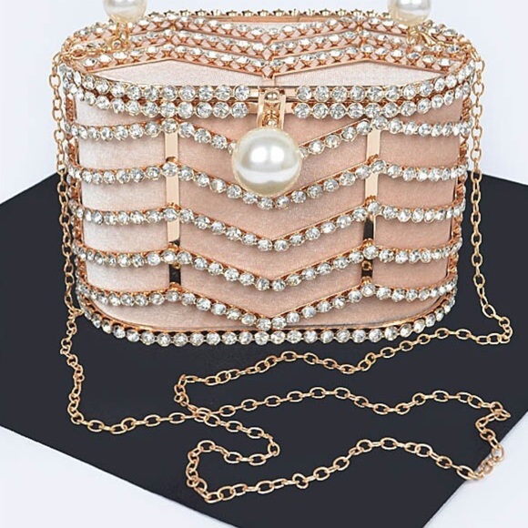NWT βοΈπβοΈ House of Harlow 1960 Gorgeous Crystal & Pearl Mini Crossbody Bag - Picture 3 of 11